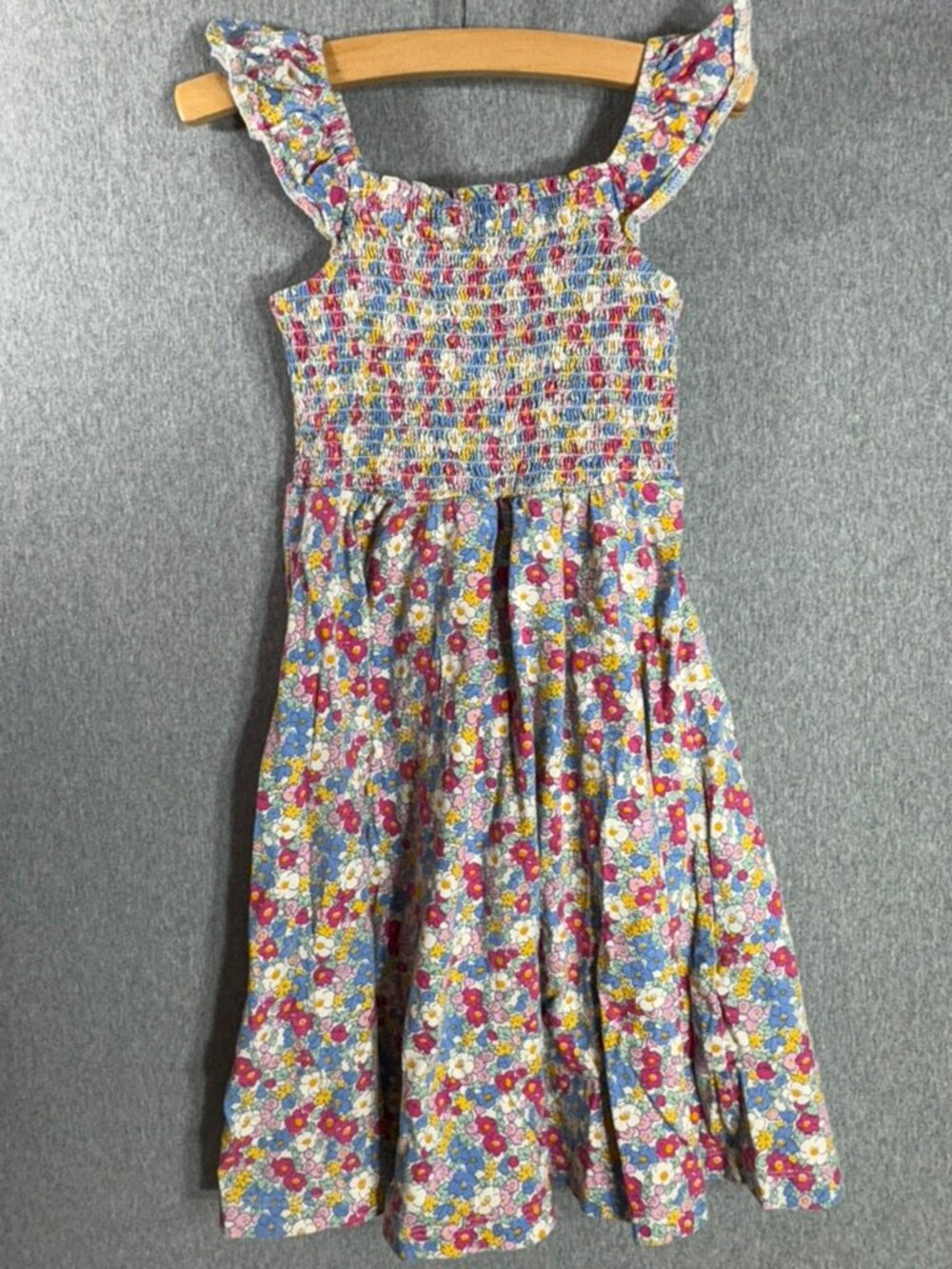 Mini Boden Cotton Floral Smocked Dress Kids' Size 5-6y
